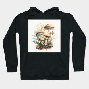 Watercolor mushrooms in the nature1 Hoodie